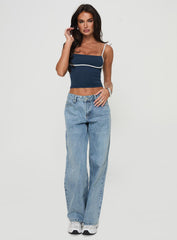 Maidenwell Contrast Top Blue