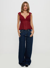 Elysea Top Burgundy
