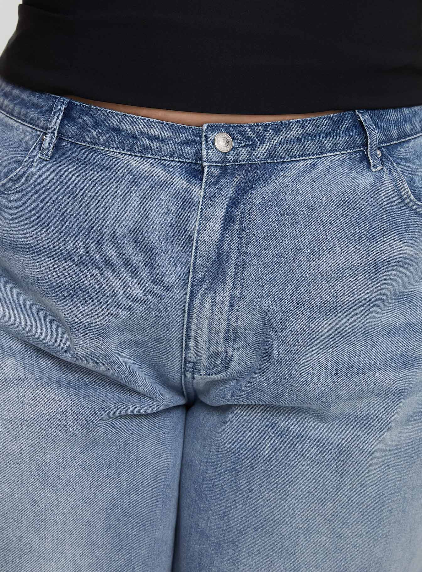 Naylor Wide Leg Jeans Light Wash Denim Curve